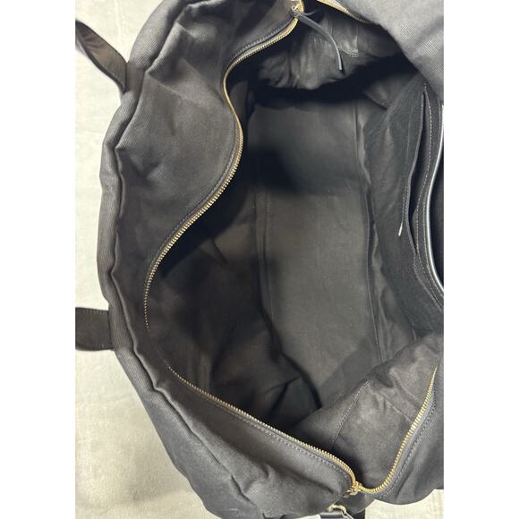 CUYANA Classic Weekender Black Canvas Black Leather Handle Strap Duffle Bag EUC - Picture 14 of 16